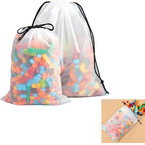 25 Pack Travel Shoe Bags, 15.7\" x 11.8\" Frosted Transparent Travel Shoe Pouch, Waterproof Portable Drawstring Travel Shoe Bag Organizer, Essential for Travel, Storage for Miscellaneous Items - Thumbnail 3