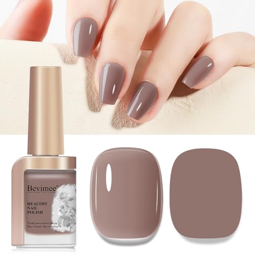 Quick Dry Brown Nail Polish, Neutral Nail Lacquer 12ML