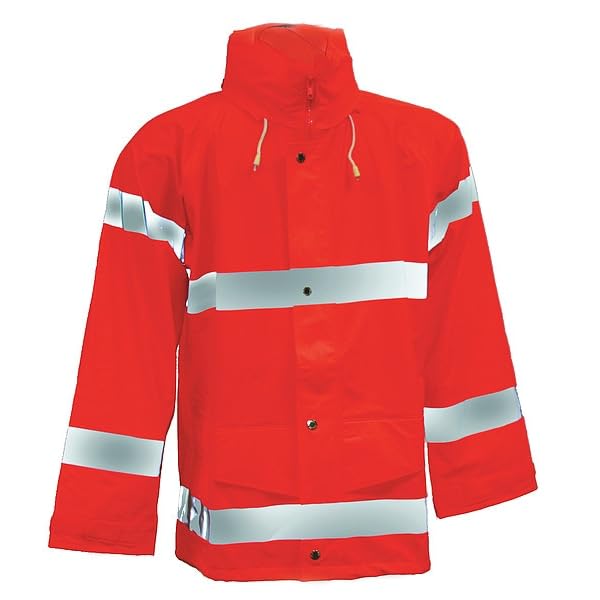 Rain Jacket, Fluorescent Orange, 3XL