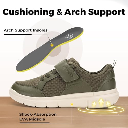 Image of FitVille Wide Diabetic Walking Shoes for Men, Lightweight Non-Slip Breathable Casual Shoes for Swollen Feet for Standing All Day