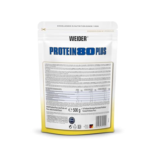 1000g hochwertiges 4-Komponenten-Pulver für Muskelregeneration - Detailansicht von Weider Protein 80 Plus Deal – Dealfo...
