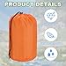 PATIKIL Stuff Sack 3x5/3x7/4x7/5x10/7x13/9x16, 6 Pcs Waterproof Outdoor Storage Sack Portable Drawstring Dust Flap Bag Sleeping Bag for Camping Hiking Backpacking, Orange