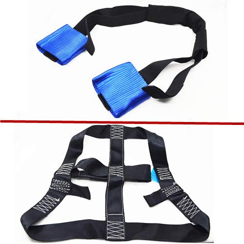 Universal Motorcycle Transport Tie Down Strap Set Handlebar Strap and Rear Wheel Tie Down Strap Set (Blue & Black Set)