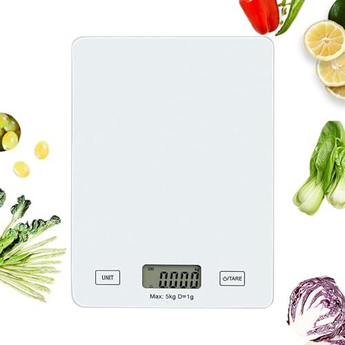 Herramienta de medición de alimentos - Báscula digital de 21,5 x 15 cm, báscula de precisión de 1 g para pantalla LCD, cocción precisa | Dispositivo de pesaje con control de porciones para preparación