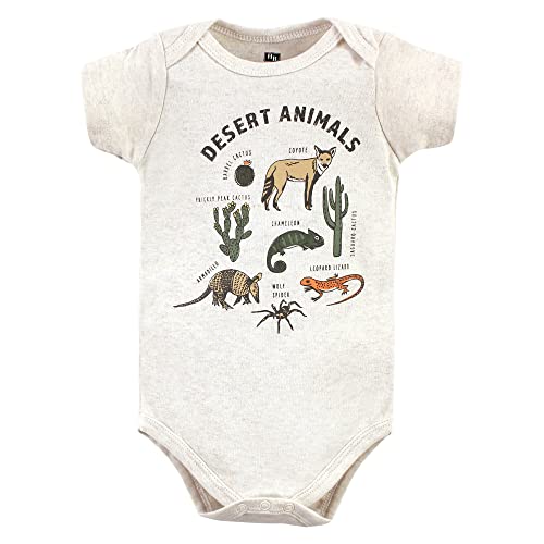 Image of Hudson Baby Unisex Baby Cotton Bodysuits, Desert Animals, 3-6 Months