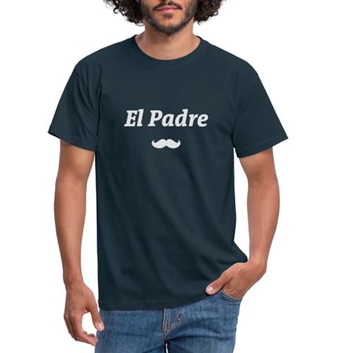 Spreadshirt El Padre Humour Cadeau Fête des Pères Drôle T Shirt Homme, S, Marine