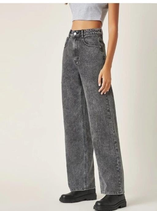 Image of Trendy Straight Fit Jeans for Women and Girls Durable Cotton Blend Perfect Casual Look