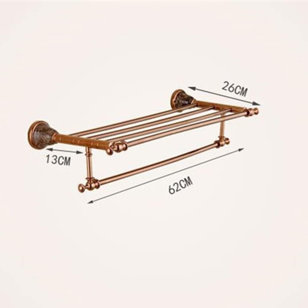 Towel Rails, Towel Rack Bath Hardware Brass & Jade Towel Rack, Wall Nail Punched Rose Towel Shelf Towel Shelf