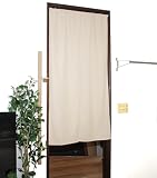 cloth shop 布や のれん 暖簾 UV 北欧 おしゃれ 店舗 [ベージュ・防炎ミックス無地 幅85cm x丈150㎝]