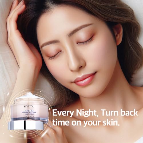 FABYOU Stem Cell Peptide Retinol Night Cream 1.69 fl oz - Plant-Based Stem Cell for Anti-Aging, Skin Repair, Nourishment, Korean Skin Care for Overnight Facial Recovery