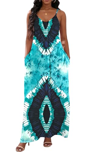Image of vunahzma Womens Casual Fashion Sleeveless Plus Size Loose Long Sexy Maxi Dress with Pockets