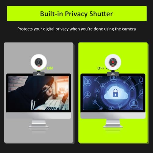 Image of 60FPS Streaming Webcam with Ring Light, Fast AutoFocus, Built-in Privacy Cover, 2021 NexiGo N960E USB 1080P Web Camera, Dual Stereo Microphone, for Zoom Meeting Skype Teams Twitch