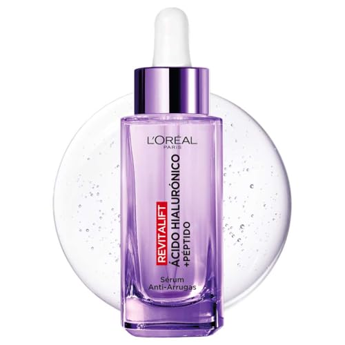 L'Oréal Paris Revitalift Filler Sérum Antiarrugas con Ácido Hialurónico, Péptidos. Nº1 del Mundo. Hidratación Duradera y Profunda. Ilumina y Rellena en 1H. Inspirado en Cosmética Coreana, 30ml