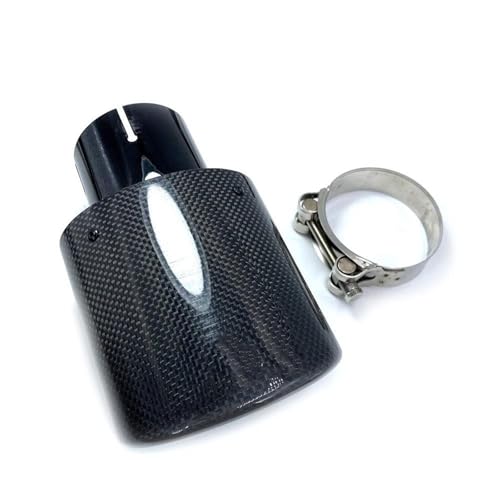 Tubo de escape deportivo con boquilla ovalada brillante de carbono para coche