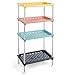 Produktbild Winter Shore Buntes Steckregal Kunststoff mit 4 Ebenen - Regal Plastik mit Edelstahlrohren, 4 Haken & Rutschfesten Füßen - Regal Kunststoff Steckregal für Küche, Schlaf-/Badezimmer - 84 x 26 x 41 cm