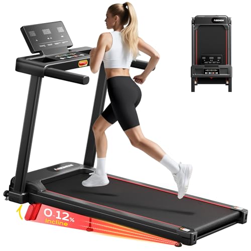 Abonow Foldable Treadmill for Home Small with Incline - 3.0HP Quiet Walking Pad Treadmill with Handles, 300LBS Capacity, Home Office 3-in-1 Portable Treadmills for Running Jogging Walking