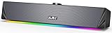 Bunte LED-Effekte: Mini-Soundbar-Lautsprecher mit Kabel strahlen abwechselnd 6 Farben von Lichtern aus, die gute Effekte in die Atmosphäre von Musik, Ansehen von Filmen und Spielen bringen. (Hinweis: Die Farbe des Lichts ändert sich zyklisch, so dass Sie es nicht fixieren können und es nicht ausgeschaltet werden kann, wenn es verwendet wird)