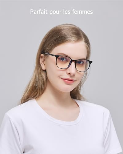 ANRRI Lunettes Anti-lumière Bleue pour Ordinateur, Protection UV, Anti-Fatigue oculaire, Lunettes de Jeu, Classic Black, M – vue 3