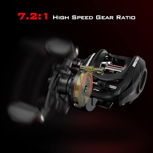Image of KastKing Brutus Baitcasting Fishing Reel, Graphite Frame, 7.2:1 Gear Ratio, 5+1 Shielded Stainless-Steel Ball Bearings,10 Button Magnetic Braking System, 17.6LB Carbon Fiber Drag, Left Hand