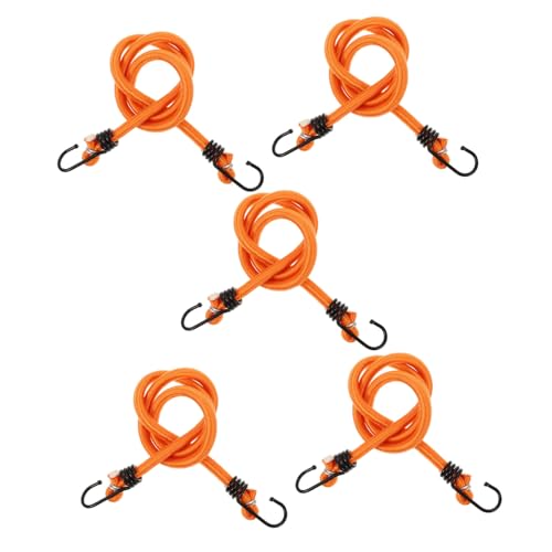 LIFKOME 5個 荷台用フック付き弾力性ロープ 荷物固定用テンショナー付き荷締めベルト バイク 自転車荷物運搬用伸縮コード ランダムカラー