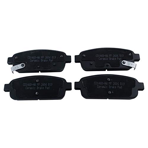 Image of TRQ Rear Brake Pad and Rotor Set Ceramic G Coated Rotors Calipers Hoses Compatible with 2012-2017 Buick Verano