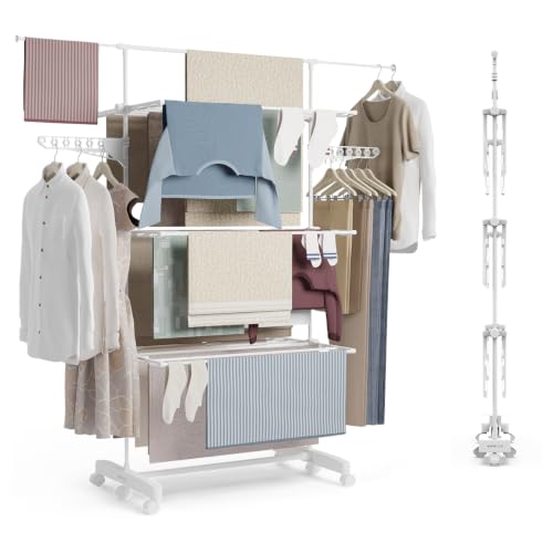 NEWLUX-Tendedero Vertical Plegable XXL Fold Care V60 Blanco con...