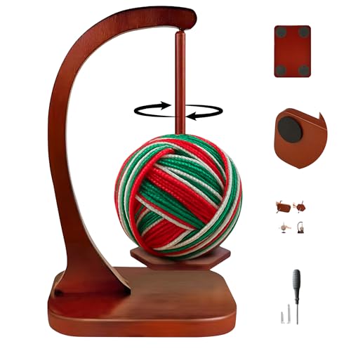 Bamboo Magnetic Yarn Holder with Weighted Base