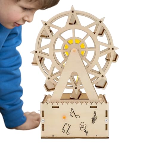 Ferris Wheel Music, Rotating Ferris Wheel, Wooden Music Box, Birthday, Birthday for Adults, Teen Boy Craft with Fun, Craft Kits Assembly for Adult Teen
