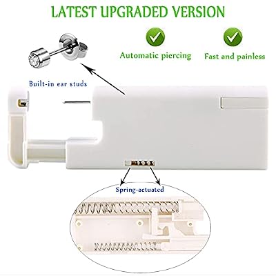 2 Boxes 2PCS Ear Nail Gun Disposable Aseptic Household Ear Piercing Gun Portable Ear Piercing Gun Group Ear Piercing Tools (New Generation) (4MM, 5MMSilver)