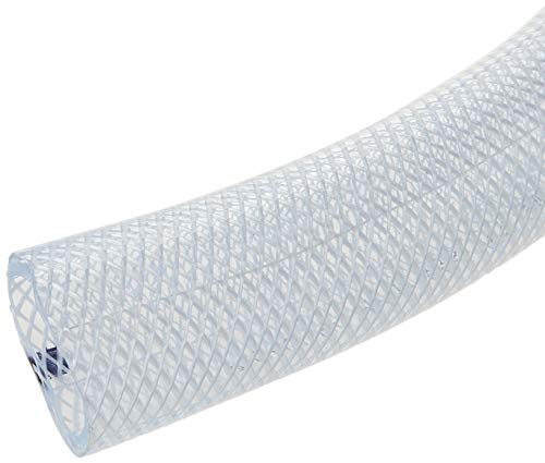 Duda Energy Hppvc100-025Ft 25' X 1" Id High Pressure Braided Clear Flexible Pvc Tubing Heavy Duty Uv Chemical Resistant Vinyl Hose Water Oil #TOP3