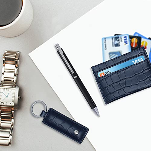 Image of Linc Majesta Combo Ideal Gift Set |Teachers Day Special Gift Box | GiftSet From Student | 0.7mm Fine Round Tip Premium Quality Smooth Matte Body Verta Roller Ballpoint Pen | Pocket Size Card Holder | Classy Keychain | 3 in 1 Perfect Gift Pack for Any Occasions | Pack of 3 Items