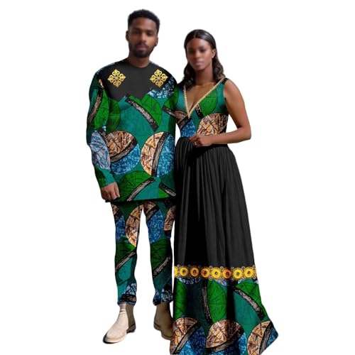 アフリカ コートジボアール ディダ族衣装値下げしました hcopjyrb] アフリカのカップルの服装は、女性と男性のスーツダシキ愛好