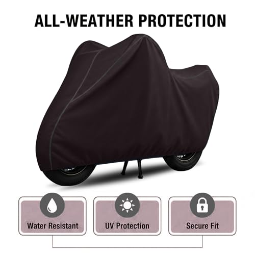 Image of 100% Waterproof Apache RTR 160 Bike Cover | Polyester Body Cover for Rain & Sun | UV Protection, Dustproof, Scratch Resistant, Windproof, Heat Resistant, Vehicle Specific Fit (Black)