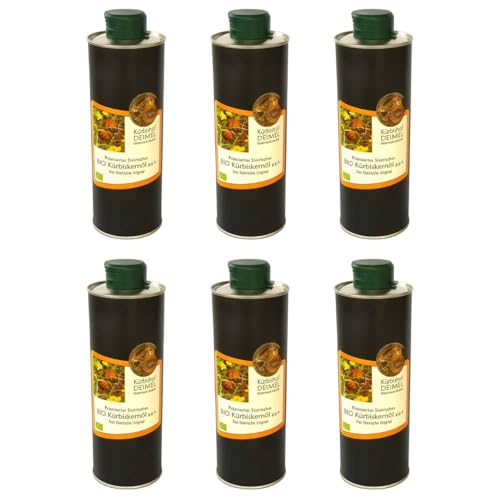 Kürbishof DEIMEL Steiermark/Austria - 6 x 500 ml Aceite de semillas de calabaza ecológico - Original de Austria - Directo del productor