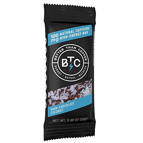 Better Than Coffee Energy Bars - Caffeine Energy Bars - Gluten Free Energy Bars - Caffeinated Chocolate Bar - Hiking Bars - 100mg Caffeine Snack - Dark Chocolate & Coconut Coffee Bar (12 Count) Better Than Coffee Energy Bars - Caffeine Energy Bars - Gluten Free Energy Bars - Caffeinated Chocolate Bar - Hiking Bars - 100mg Caffeine Snack - Dark Chocolate & Coconut Coffee Bar (12 Count)