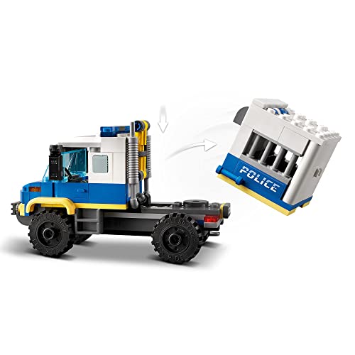 Image of LEGO 60276 City Police Prisoner Transport Tow Truck Toy+60253 City Great Vehicles Ice-Cream Truck Toy with Skater and Dog Figure-(Set of 2Toys)