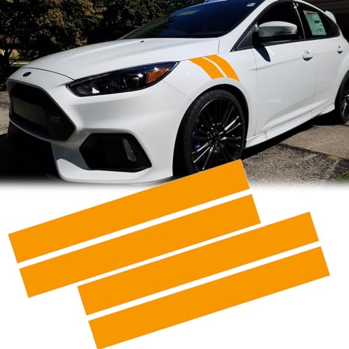Image of x xotic tech 4X Yellow 21.22 inch x 3.54 inch Wrinkle-Free Hood Hash Mark Front Fender Racing Rally Double Stripes Sticker Vinyl