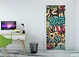 Adesivo Da Parete Adesivo Da Parete Adesivo 3D Graffiti Sfondo Fai Da Te Art Door Murale Carta Da Parati Carta Da Parati Stampa Murale Adesivo Wall Deco Adesivo Murale Foto Autoadesivo 77X200Cm