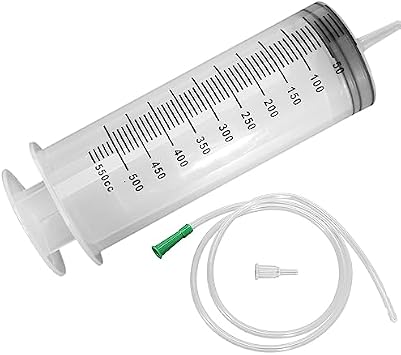 Hoypeyfiy 550ml Large Syringe ,Plastic Syringe with 40 Inches Plastic Tubing for Scientific Labs,Liquid,Plant Irrigation,Perfumes,Inks,Feeding Pets