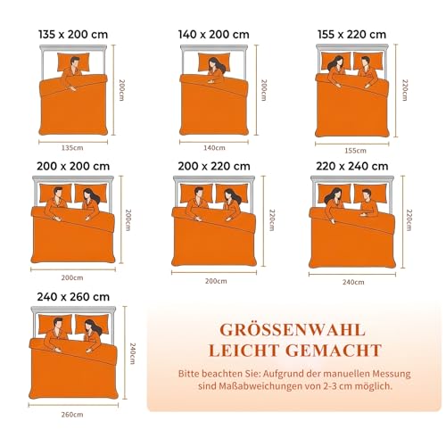 Aisbo Bettdecke 155x220 Ganzjahresdecke für Bett - Decke 155 x 220cm Steppbettdecke 300GSM, Schlafbettdecke 155x220 cm Warm für Winter… – Ansicht 5