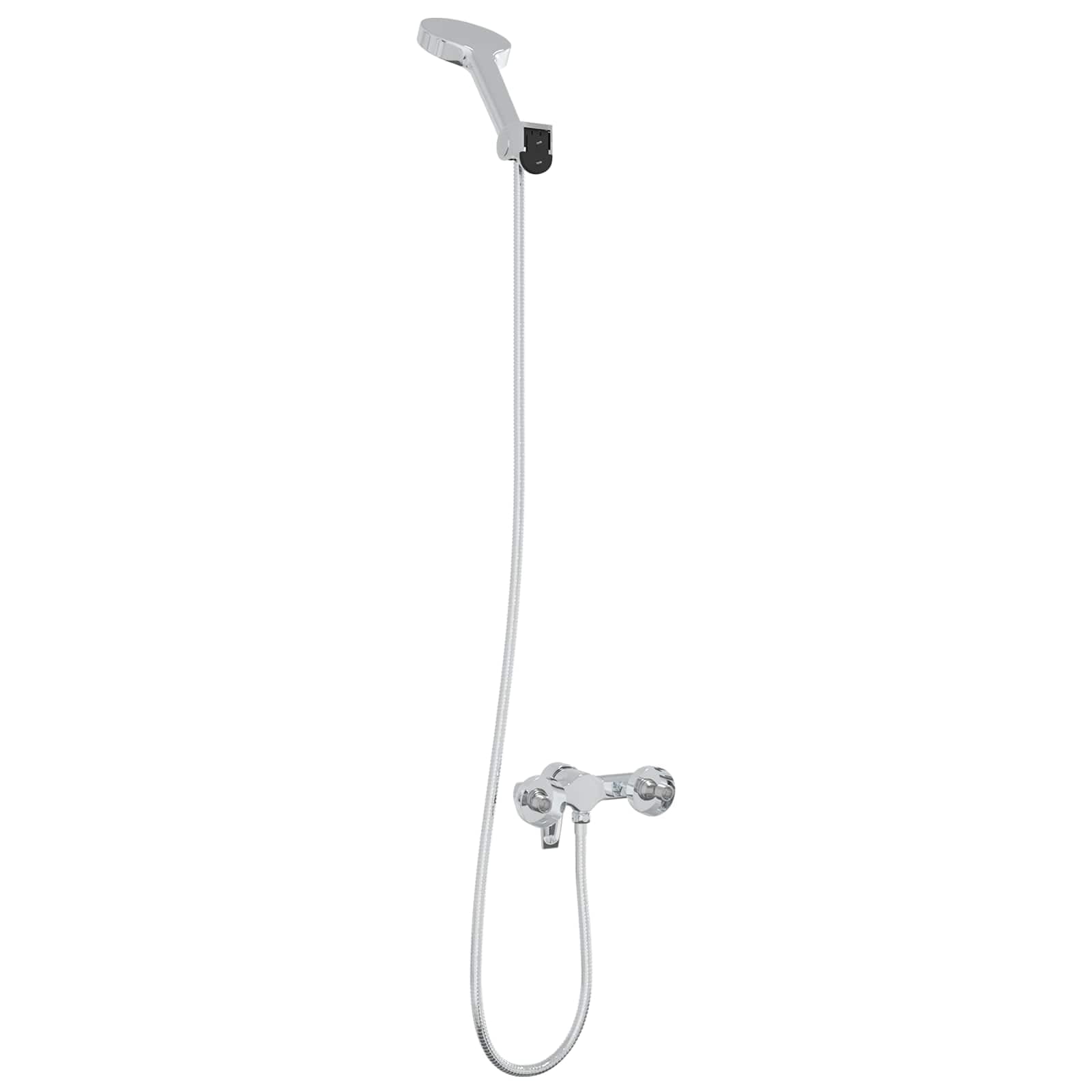 Juego de alcachofa de ducha cromada, latón de 1/2 pulgadas, con alcachofa de mano, ahorro de agua, alta presión, cascada, bañera