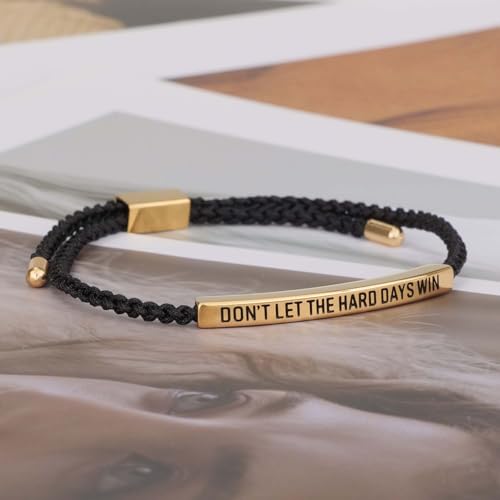 God is in Control Tube Bracelet,Dont Let The Hard Days Win Handmade Braided Adjustable Inspirational Bracelets, Stainless Steel Let Him Comfort Tube Bracelet for Women3