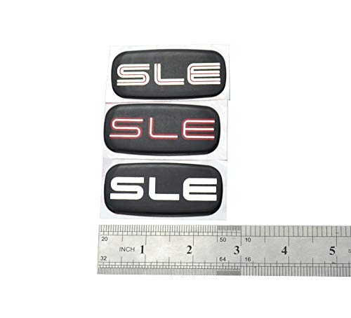 Image of 2Pcs SLE Cab Emblems 3D Badge Logo Nameplate Sticker Roof Pillar Replacement for SLE 15036134 Pickup Truck SUV (Silver /Black)