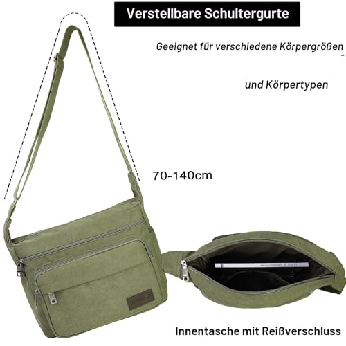JAKAGO 15 Zoll Wasserabweisendes Multi-Tasche Umhängetasche Herren & Damen