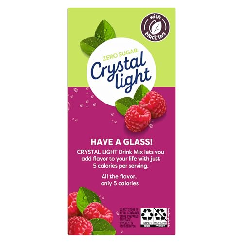 Crystal Light Drink Mix, 6 Pitcher Packets, for Flavorful Hydration and Shareable Refreshment, Raspberry Iced Tea natural flavor with other natural flavor, Made with Black Tea, 1.6 oz