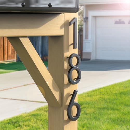 6" Floating House Number for Outside, Metal Modern House Numbers, 3D Modern Mailbox Number, House Address Signs with Nail Kit, Waterproof and Rustproof (6) - 4