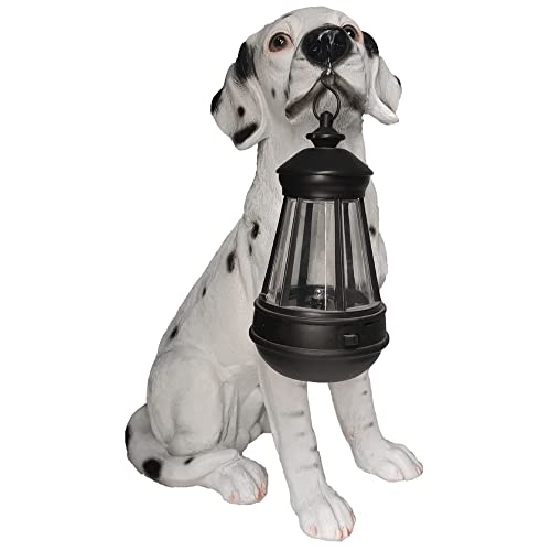 Garden Dog Statues, Outdoor Solar Dog Ornaments, Solar Lights Outdoor Dog Statue, for Patio, Lawn, Yard,Dalmatians