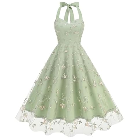 Robe de soirée formelle femme P-16 Vert citron Cover