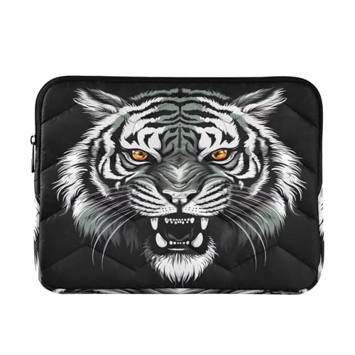 Funda para portátil 13-14 pulgadas negra y blanca con tigre
