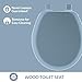 Mayfair Cameron Sky Blue Toilet Seat, Non Slip Heavy Duty Wood, Easy Clean, Round